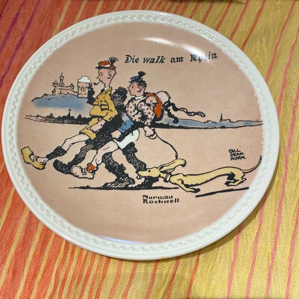 Newell pottery Norman Rockwell Die Walk Am Rhein Bradford exchange